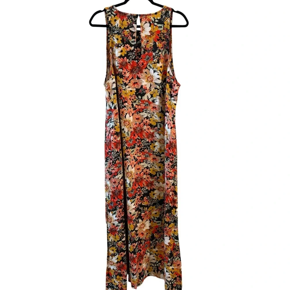 Natural Life Floral Patterned maxi Dress with same pockets L/XL - Picture 3 of 9